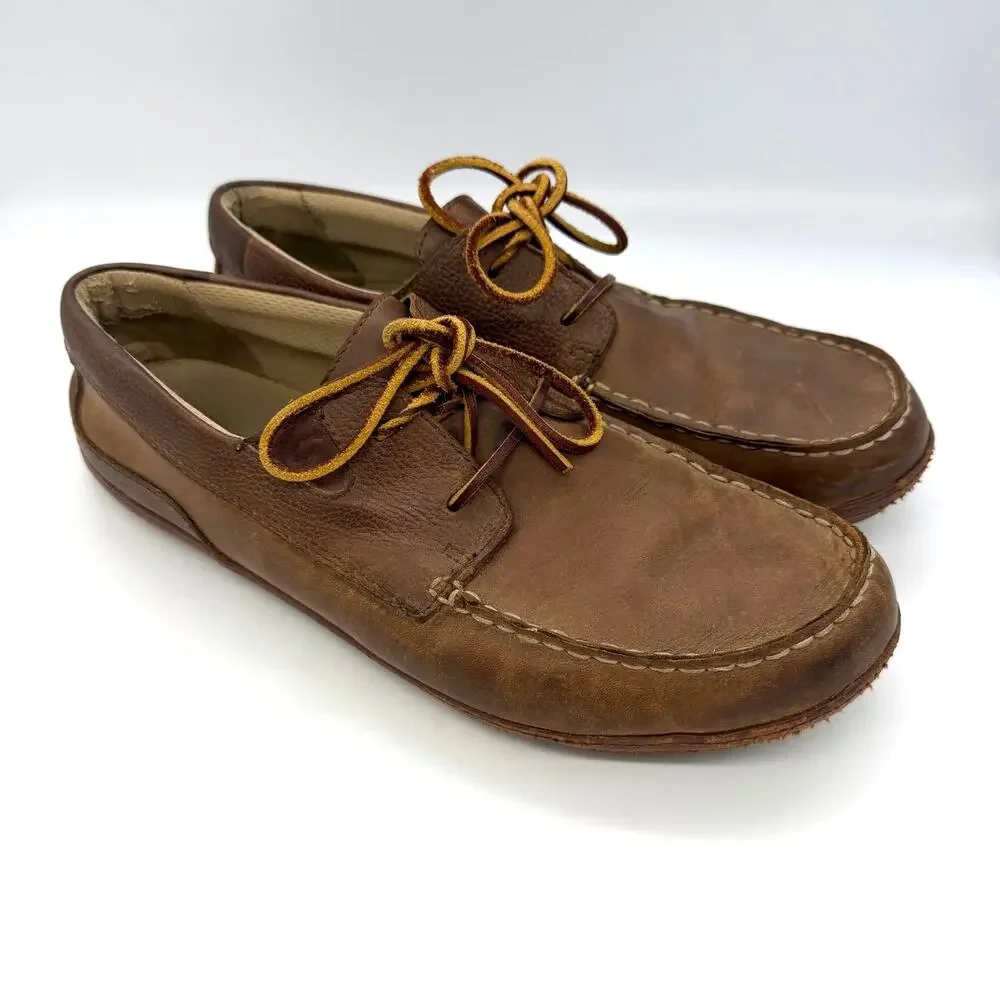 Olukai Mano Men's Brown Nubuck Leather Loafers Size 9.5